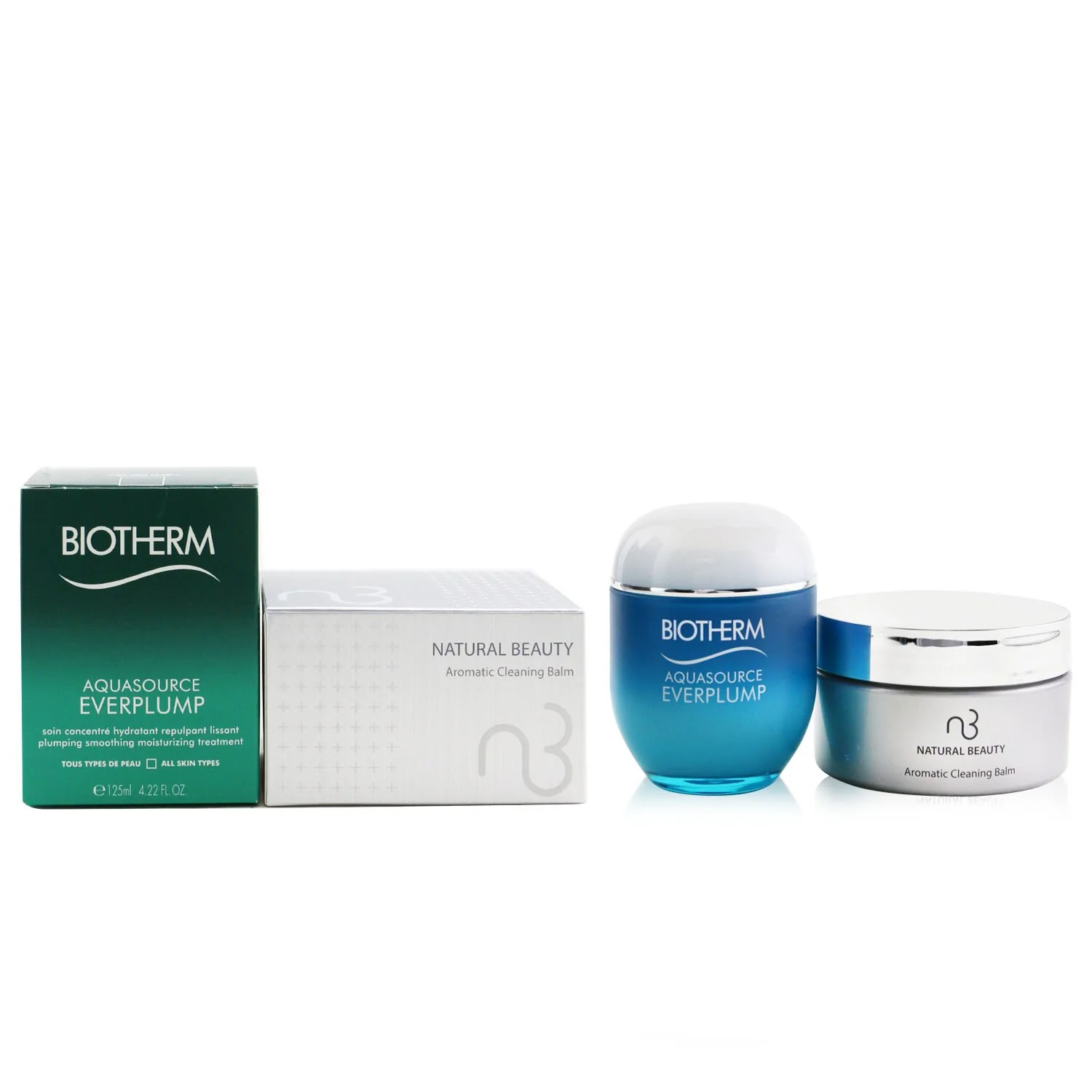 Biotherm Aquasource Everplump Plumping Smoothing Moisturizing Treatment 125ml  (Free: Natural Beauty Aromatic Cleaning Balm 125g)  2pcs - Olabens
