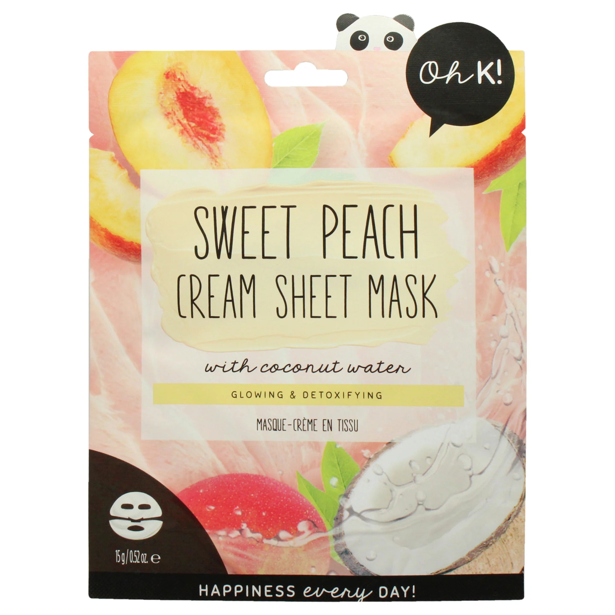 Cream Sheet Mask - Sweet Peach by Oh K! for Unisex - 1 Pc Mask - Olabens