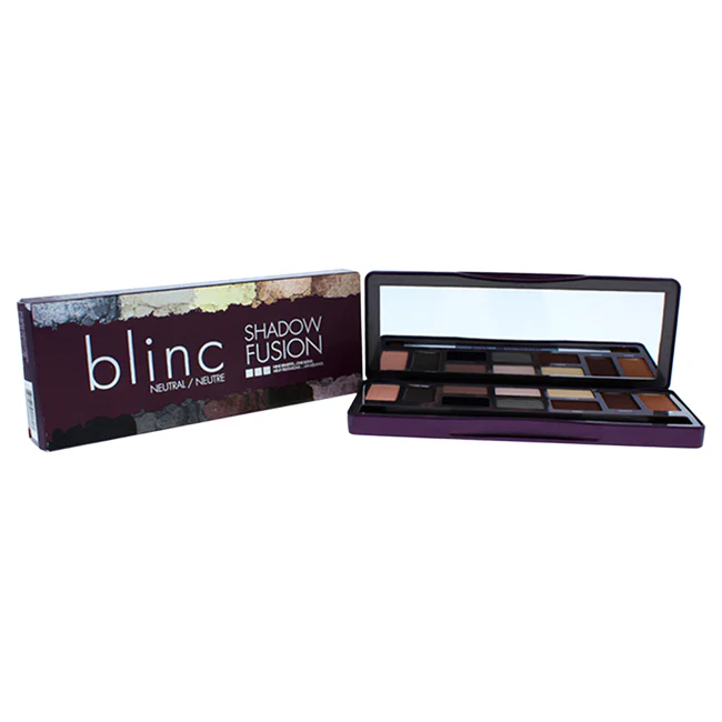 Blinc Blinc Shadow Fusion Palette - Neutral by Blinc for Women - 1 Pc Palette 6 x 0.03oz in Moonstone, Gymsum, Citrine, Obsidian, Graphite & Terra, 4 x 0.06oz in Hyaline, Cinnabar, Amber & Sienna, Shade & Blend Duo Brush - Olabens