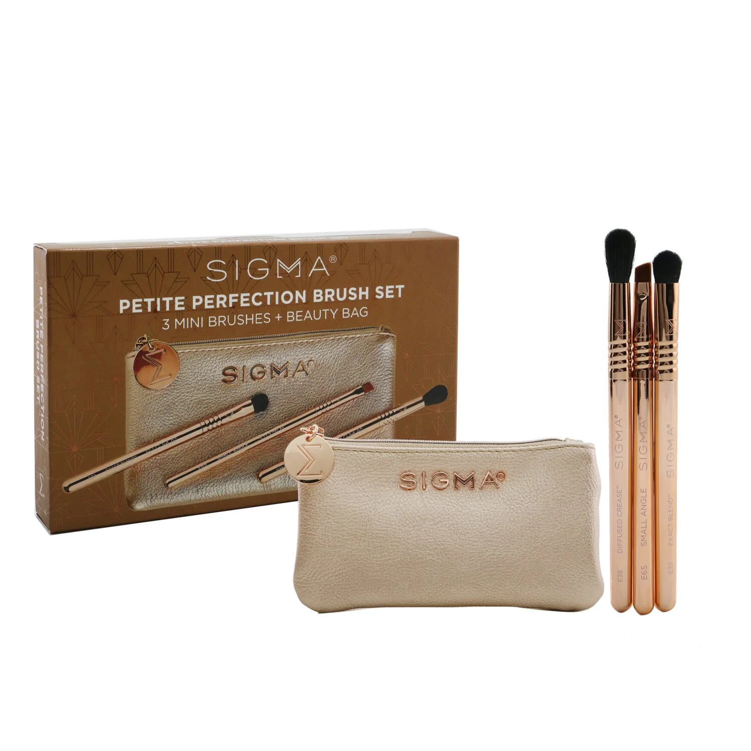 Sigma Beauty Petite Perfection Brush Set (3x Mini Brushes, 1x Bag)  3pcs+1bag - Olabens