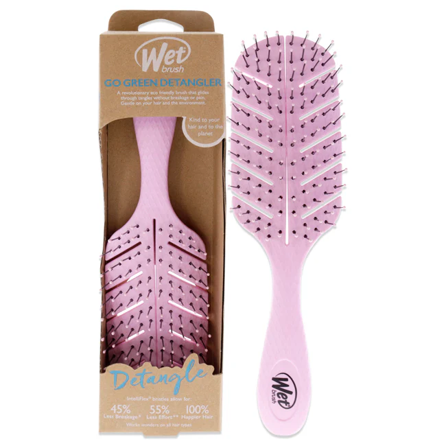 Wet Brush Go Green Detangler Brush - Pink by Wet Brush for Unisex - 1 Pc Hair Brush - Olabens