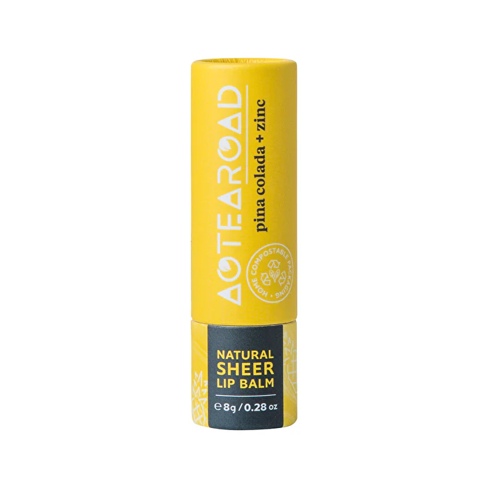 Aotearoad Natural Sheer Lip Balm Pina Colada + Zinc 8g - Olabens