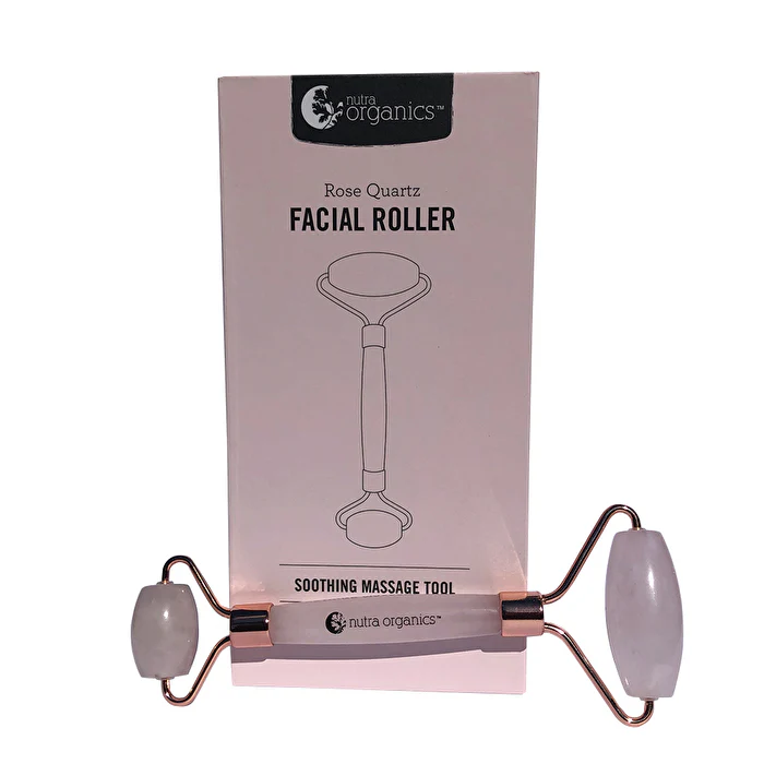 Nutra Organics Beauty Massage Tool Rose Quartz Facial Roller - Olabens