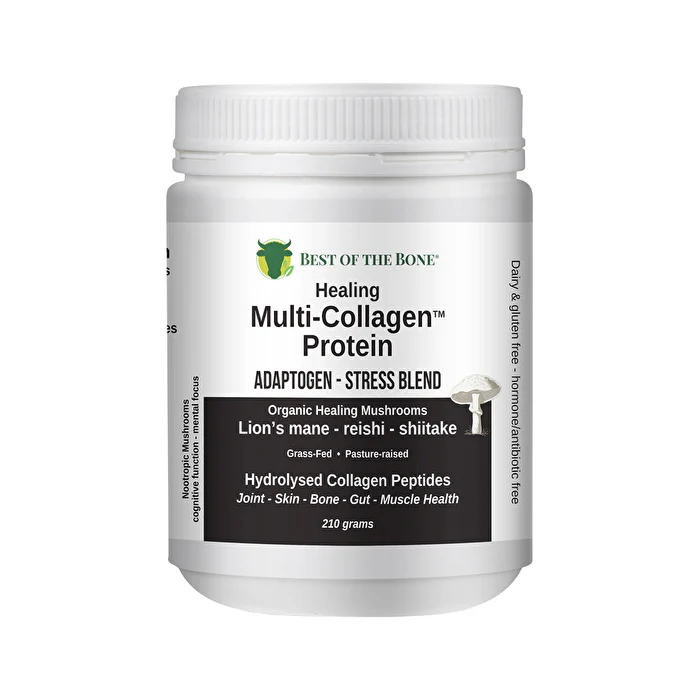 Best Of The Bone Best of the Bone Healing Multi-Collagen Protein Powder Adaptogen-Stress Blend (Organic Healing Mushrooms: Lion's Mane Reishi Shiitake) - Olabens