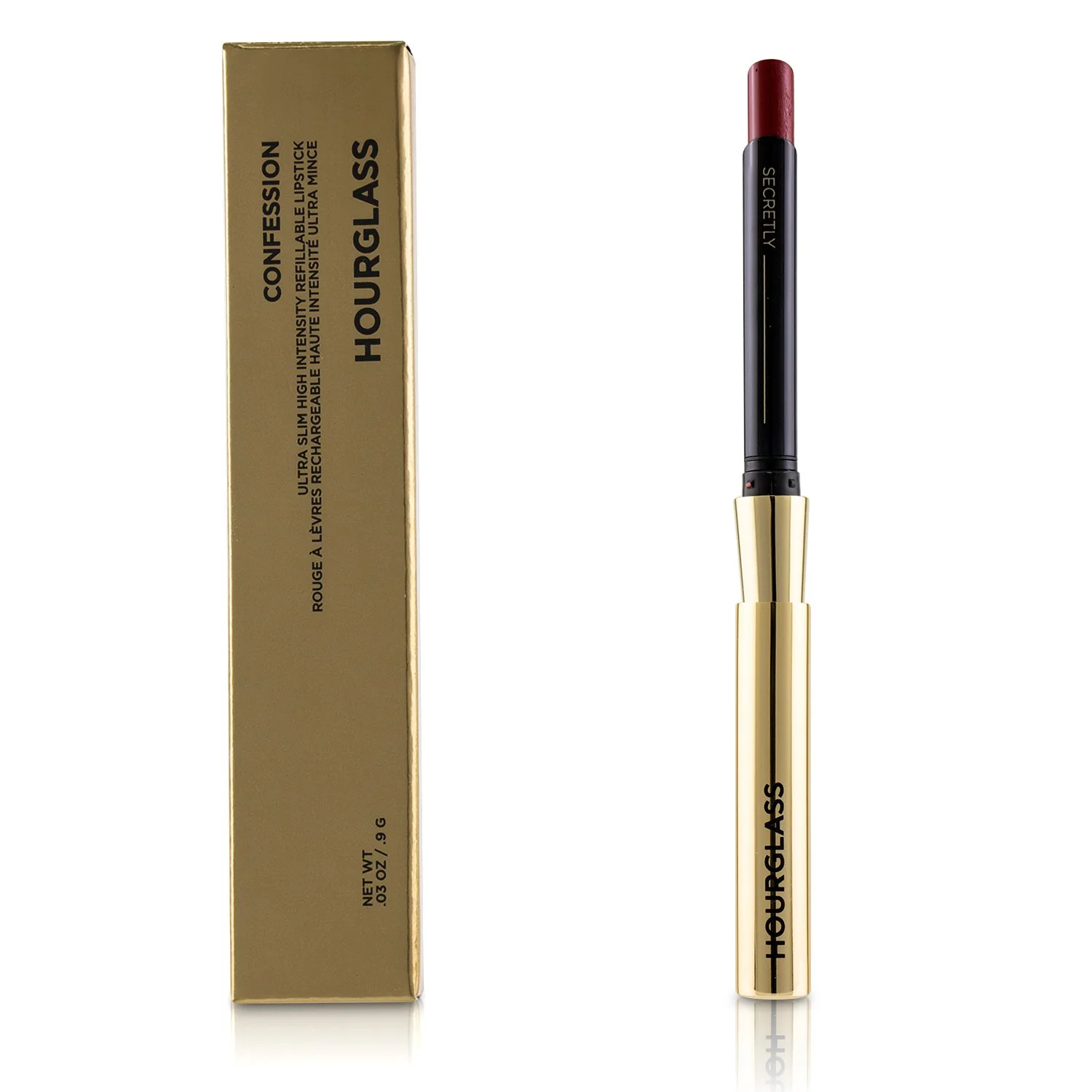 HourGlass Confession Ultra Slim High Intensity Refillable Lipstick - # Secretly (Classic Red)  0.9g/0.03oz - Olabens