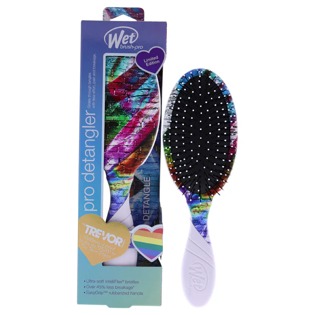 Wet Brush Pro Detangler Love is Love Brush - Gray Brick by Wet Brush for Unisex - 1 Pc Hair Brush - Olabens