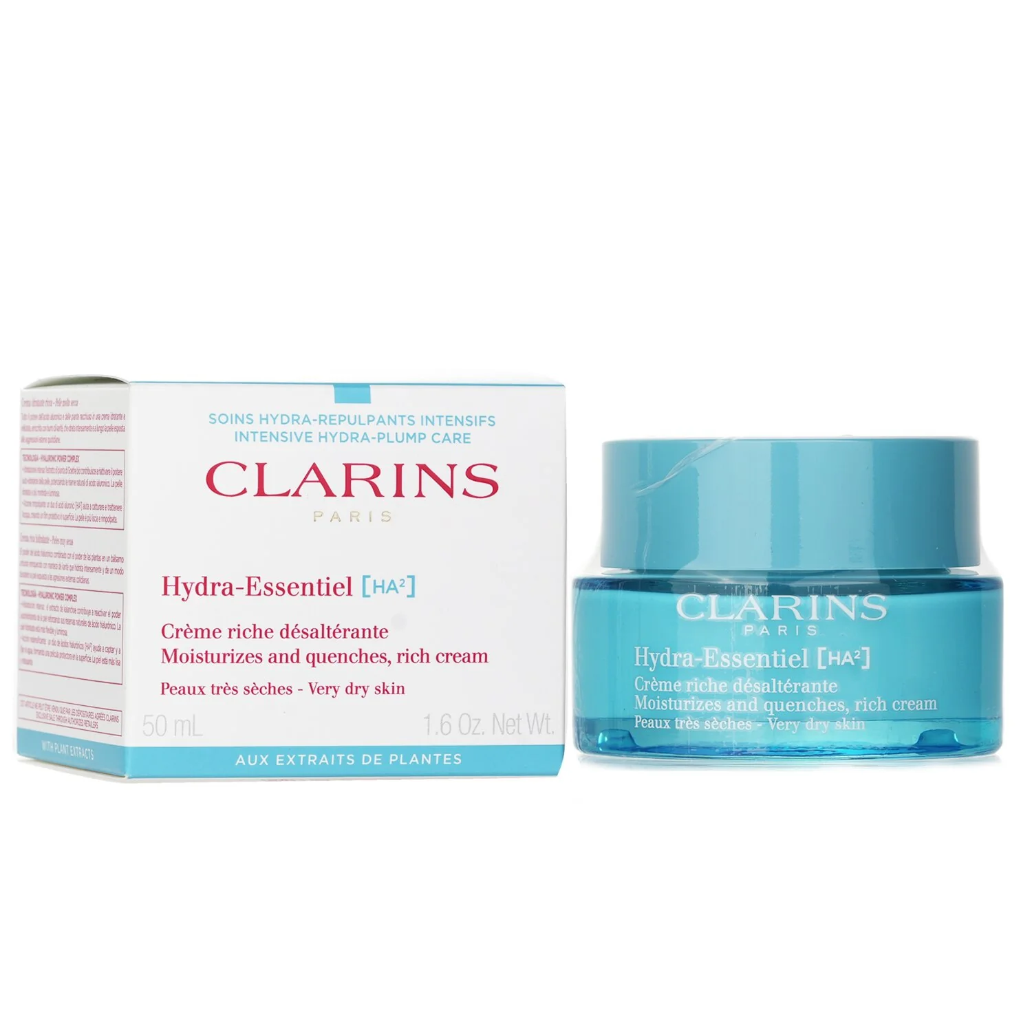 Clarins Hydra-Essentiel [HA²] Moisturizes And Quenches, Rich Cream (For Very Dry Skin)  50ml/1.6oz - Olabens