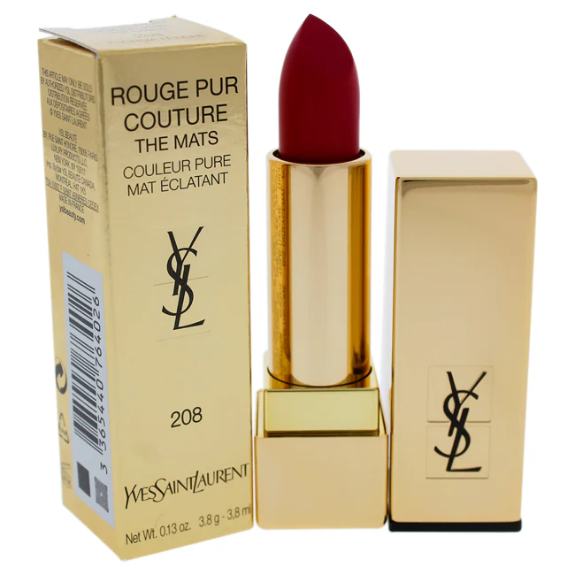 Yves Saint Laurent Rouge Pur Couture The Mats - 208 Fuchsia Fetiche by Yves Saint Laurent for Women - 0.13 oz Lipstick - Olabens