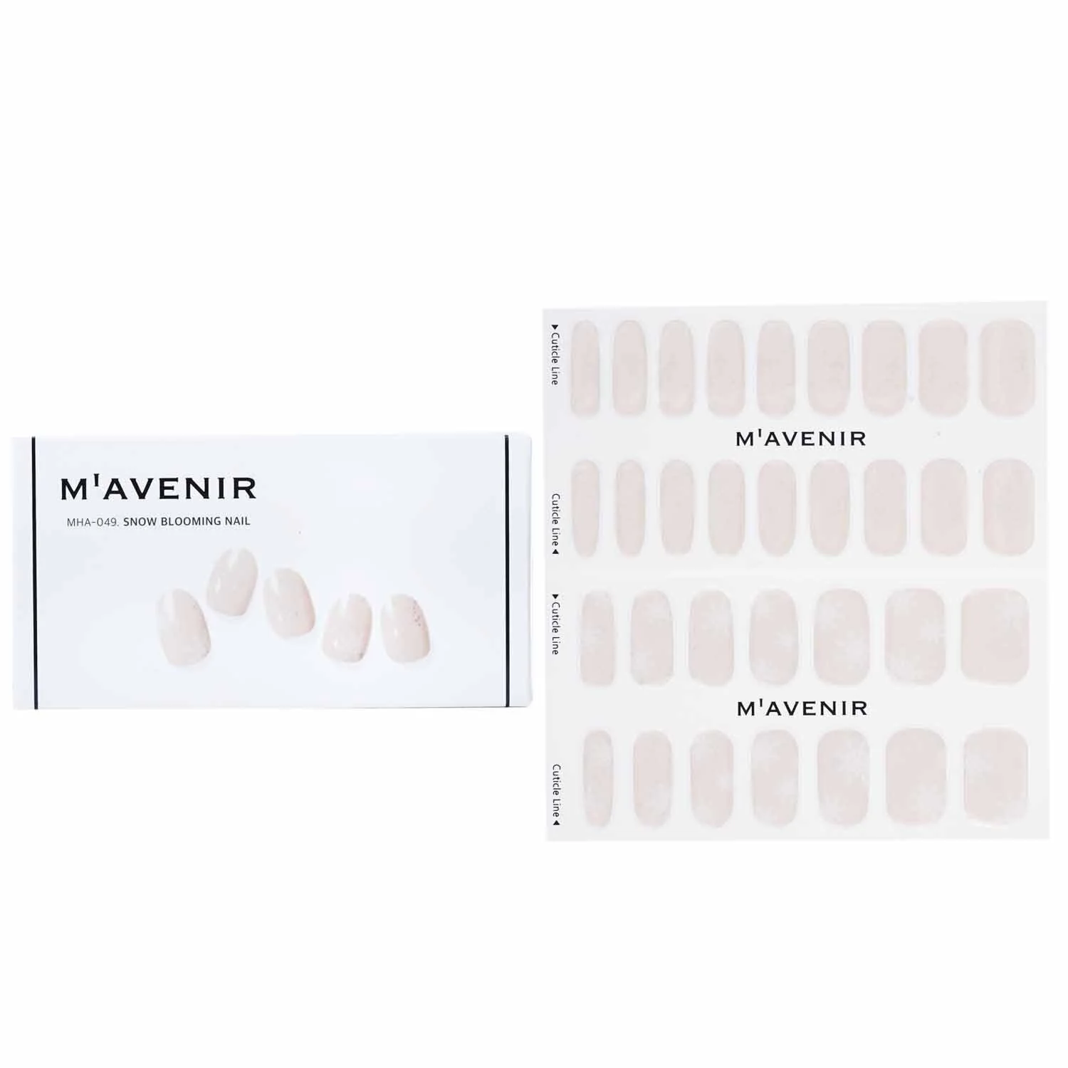 Mavenir Nail Sticker (White) - # Snow Blooming Nail  32pcs - Olabens