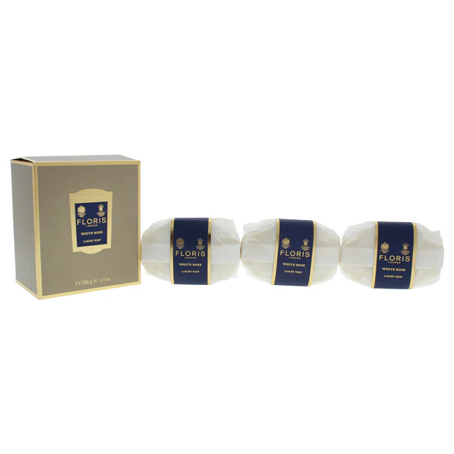 Floris London White Rose Luxury Soap by Floris London for Women - 3 x 3.5 oz Soap - Olabens