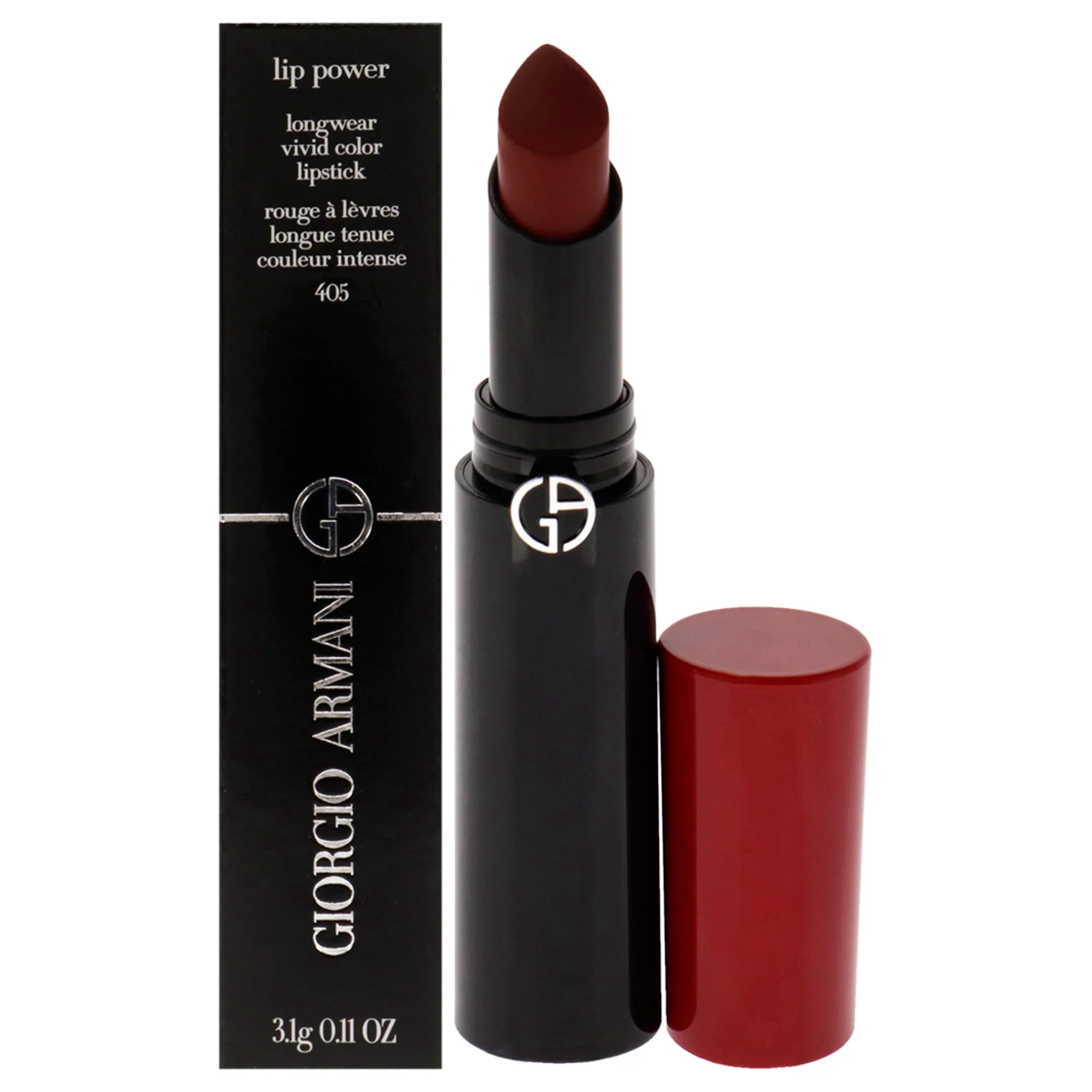 Lip Power Longwear Vivid Color Lipstick - 405 Sultan by Giorgio Armani for Women - 0.11 oz Lipstick - Olabens