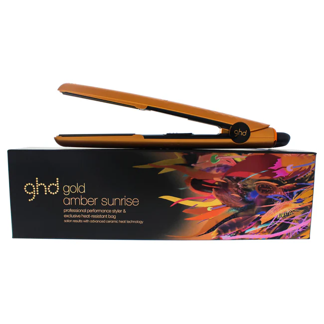 GHD Wanderlust Collection Amber Sunrise Gold Styler Flat Iron by GHD for Unisex - 1 Inch Flat Iron - Olabens