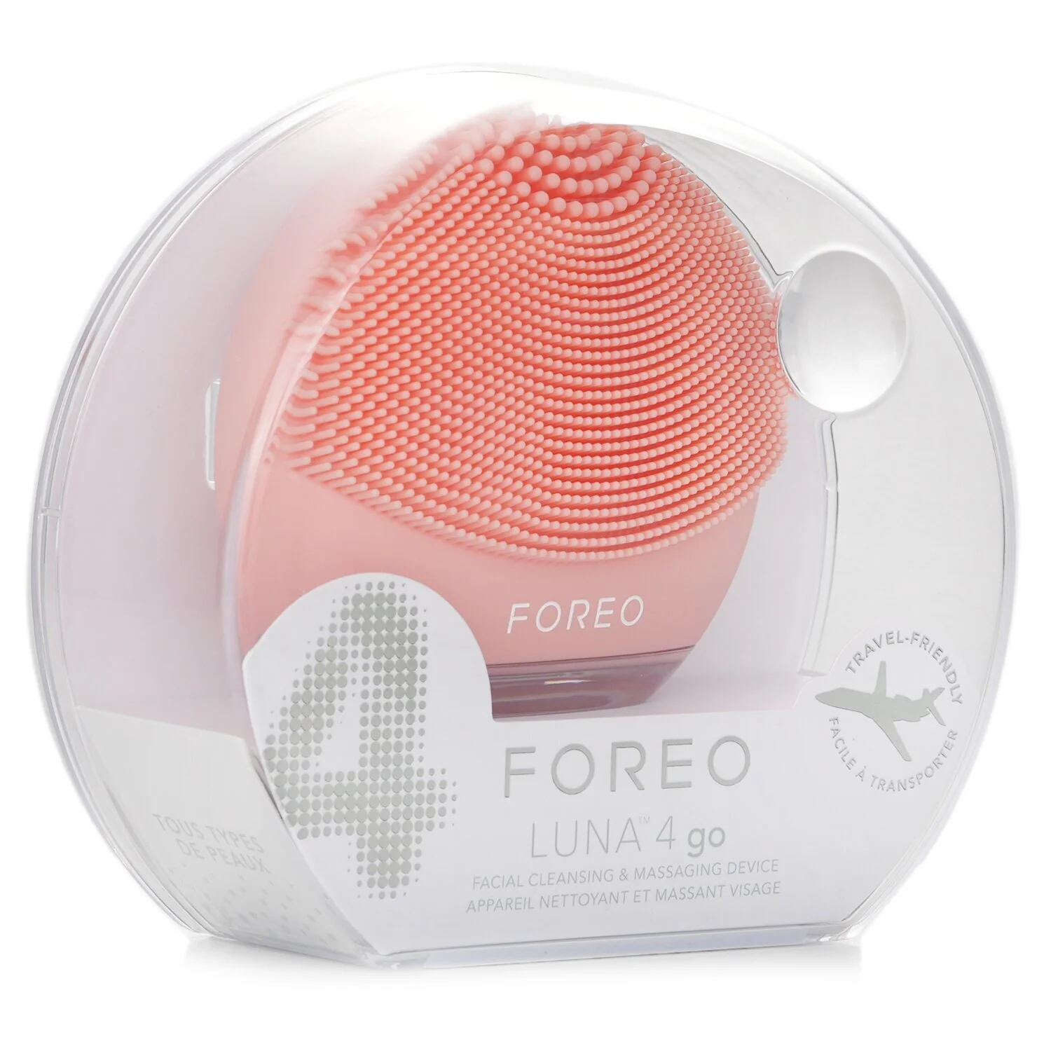 FOREO Luna 4 Go Facial Cleansing & Massaging Device - # Peach Perfect  1pcs - Olabens