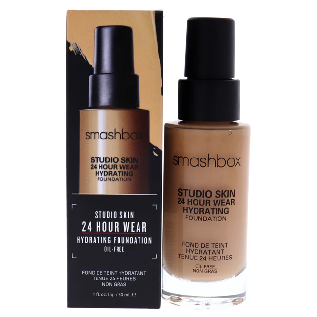 Smashbox Studio Skin 24 Hour Wear Hydrating Foundation - 2.4 Light-Medium With Warm-Peach Undertone by Smashbox for Women - 1 oz Foundation - Olabens