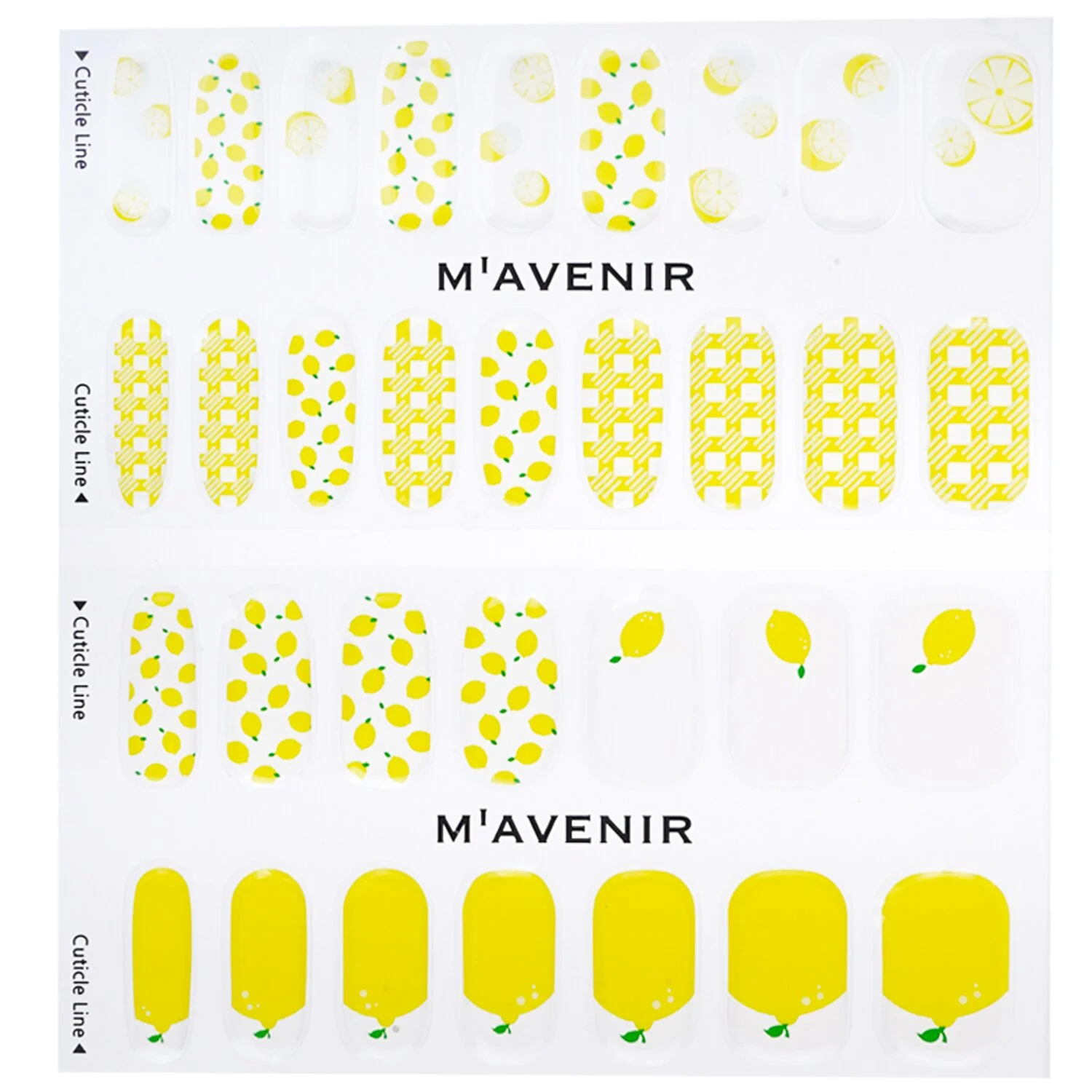 Mavenir Nail Sticker (Yellow) - # Lemon Drop Nail  32pcs - Olabens