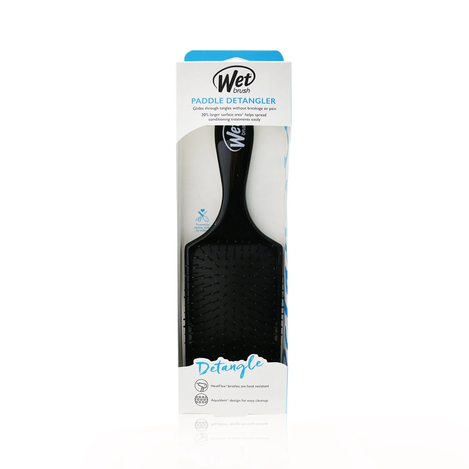 Wet Brush Paddle Detangler - # Black  1pc - Olabens