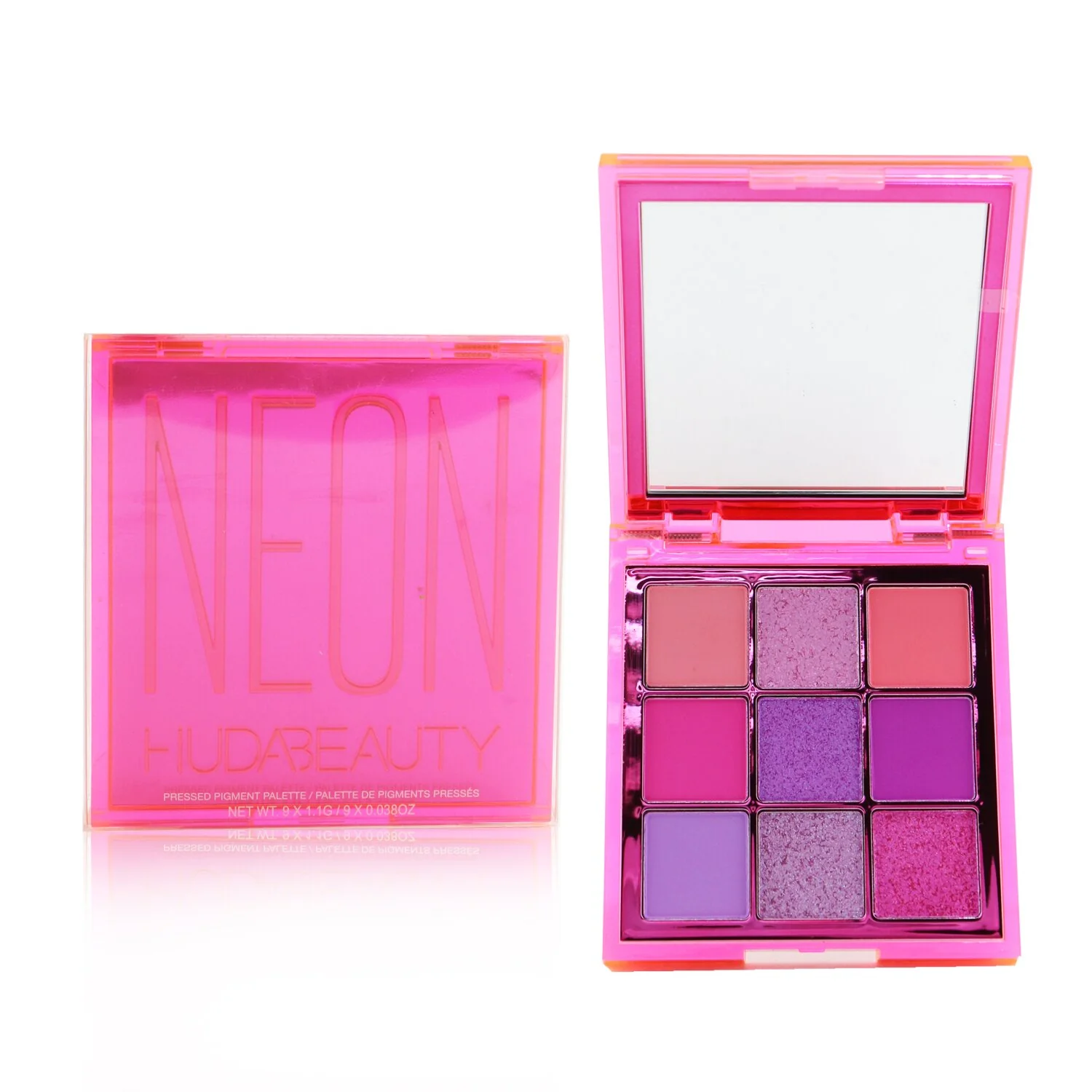 Huda Beauty Neon Obsessions Pressed Pigment Eyeshadow Palette (9x Eyeshadow) - # Neon Pink  9x1.1g/0.038oz - Olabens