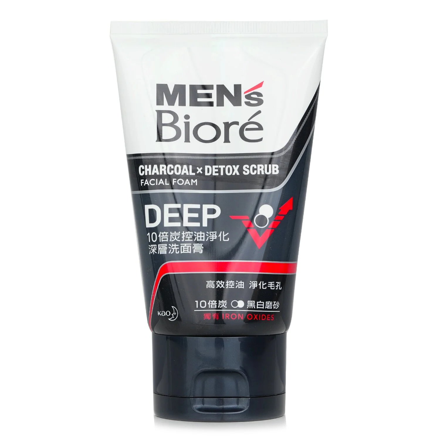 Biore Men's Charcoal x Detox Scrub Facial Foam Deep (with Iron Oxides)  100g - Olabens