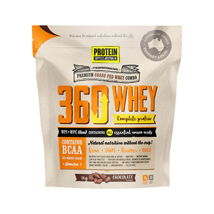 Protein Supplies Australia 360Whey Chocolate WPI+WPC Combo 1kg - Olabens