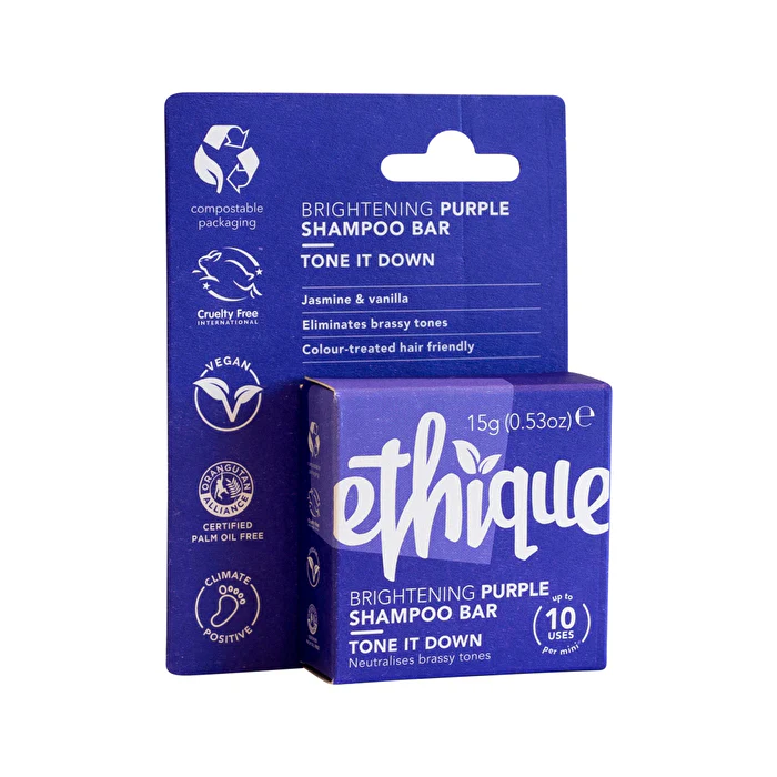 Ethique Bar Shampoo Brightening Purple Tone It Down (Neutralises Brassy Tones) 15g - Olabens