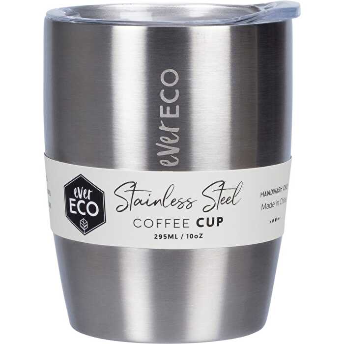 Ever Eco Insulated Coffee Cup Brushed Stainless 295ml - Olabens