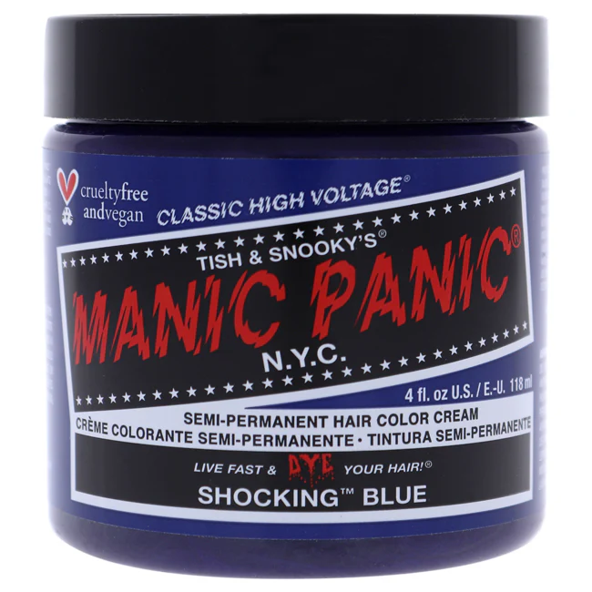 Manic Panic Classic High Voltage Hair Color - Shocking Blue by Manic Panic for Unisex - 4 oz Hair Color - Olabens
