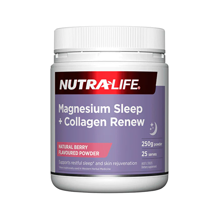 NutraLife Magnesium Sleep + Collagen Renew Berry Powder 250g - Olabens