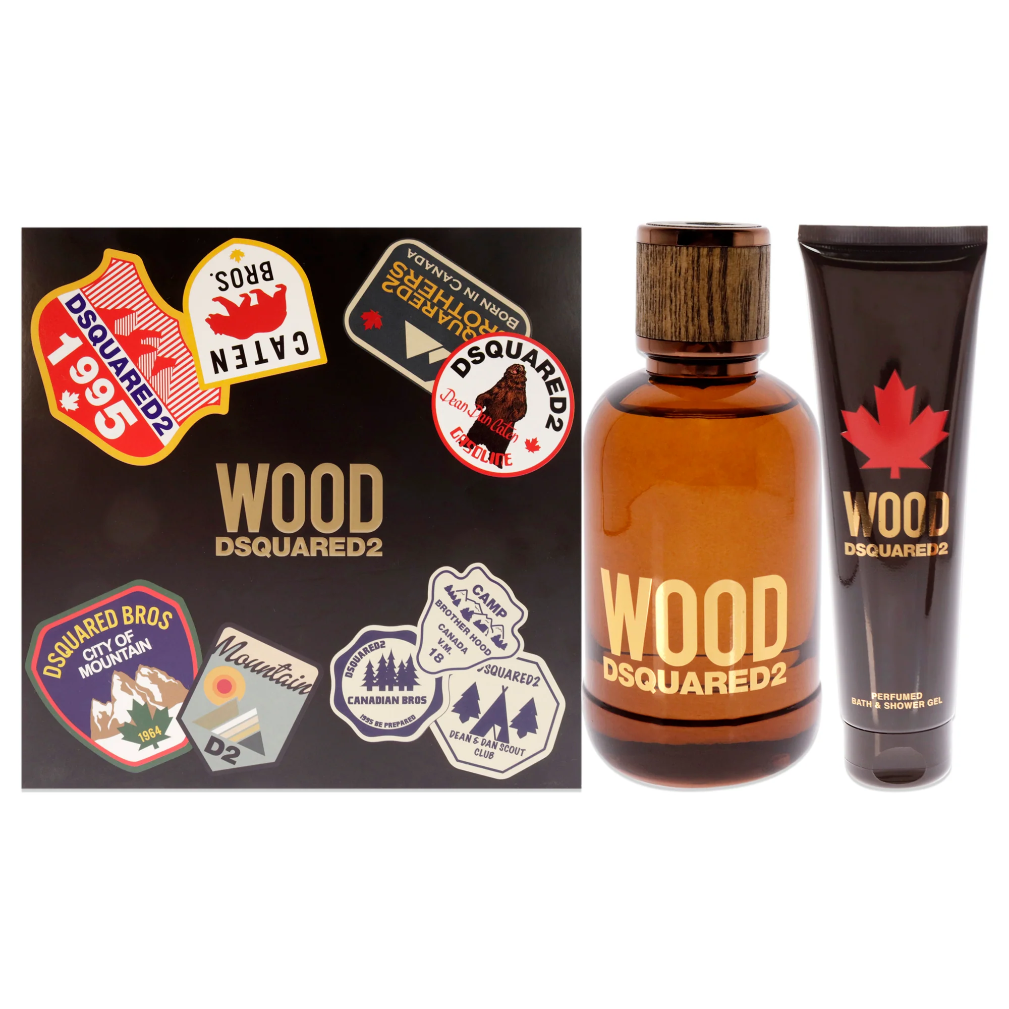 Dsquared2 Wood by Dsquared2 for Men - 2 Pc Gift Set 3.4oz EDT Spray, 5.0oz Bath and Shower Gel - Olabens