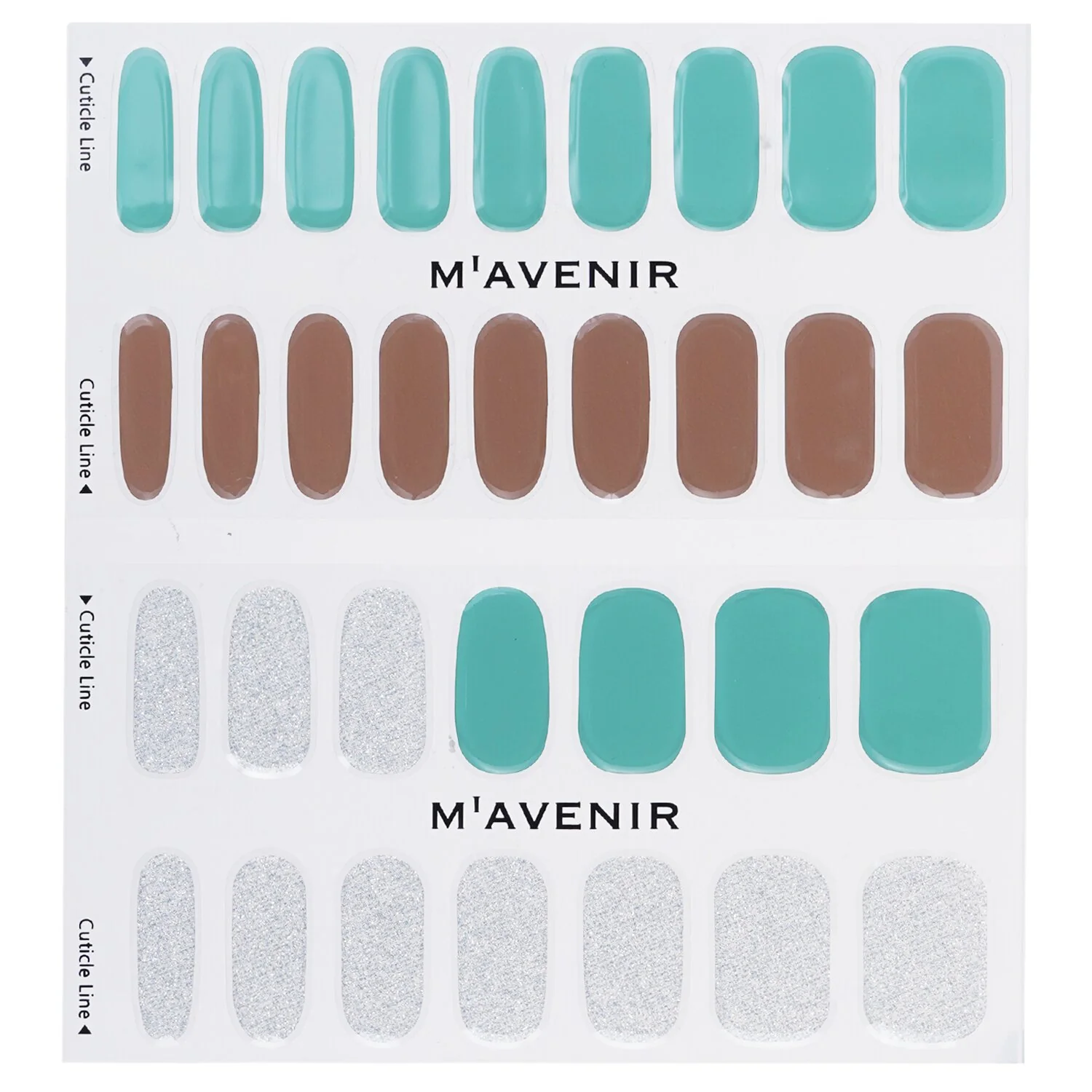 Mavenir Nail Sticker (Assorted Colour) - # Brillante Pistachio Nail  32pcs - Olabens