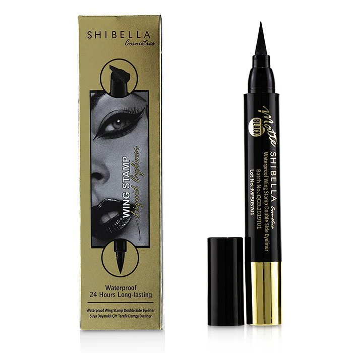 SHIBELLA Cosmetics Waterproof 24 Hours Long Lasting Wing Stamp Eyeliner Double Side Eyeliner – Thin Stamp 4.5ml/0.1587oz - Olabens