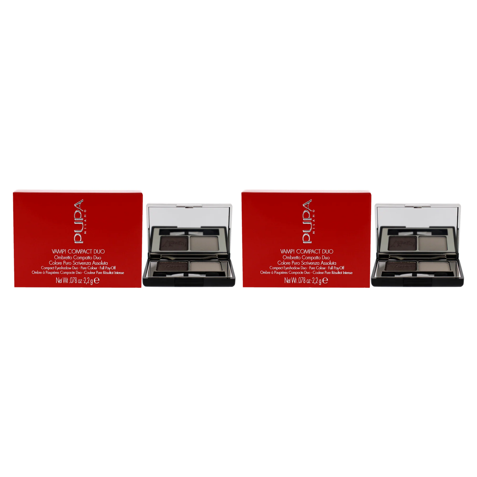 Pupa Milano Vamp! Compact Duo Eyeshadow - 008 Cream Taupe by Pupa Milano for Women - 0.078 oz Eye Shadow - Pack of 2 - Olabens