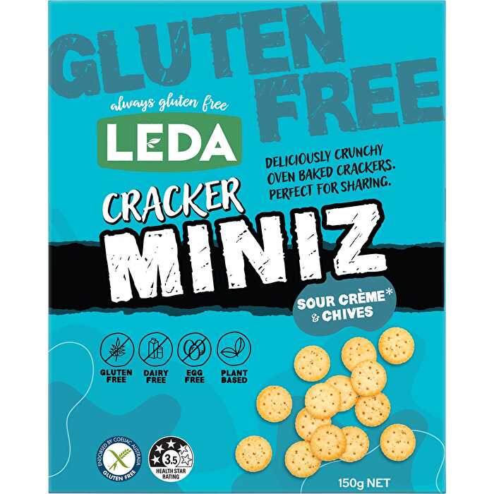 Leda Cracker Miniz Sour Crème & Chives 6x150g - Olabens