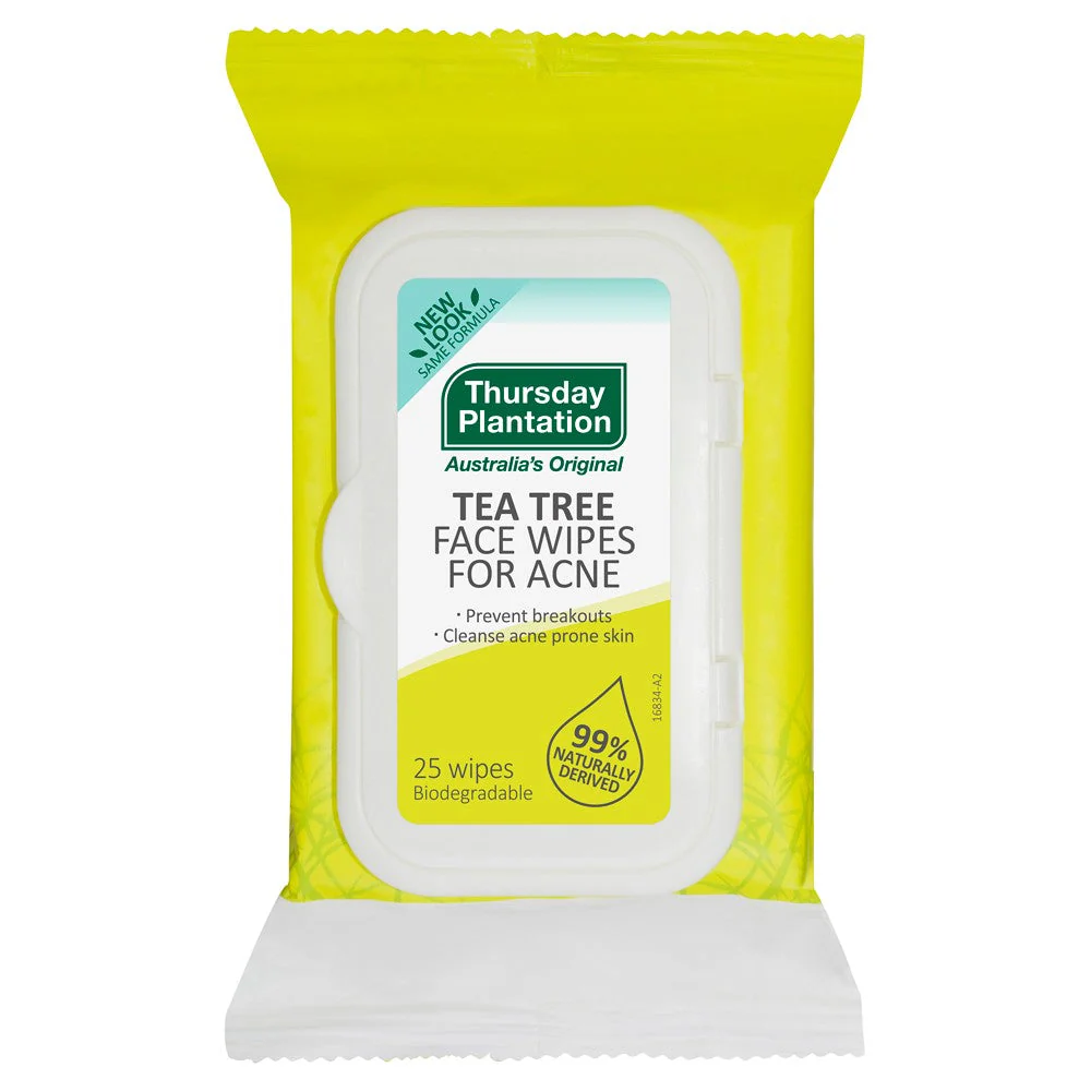 Thursday Plantation Tea Tree Face Wipes For Acne 25 Pack - Olabens