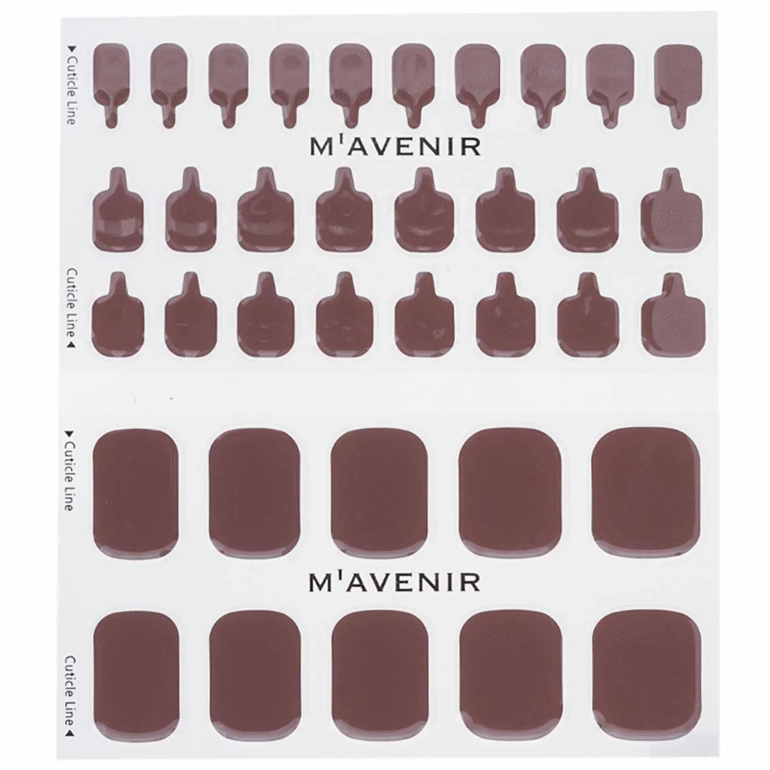 Mavenir Nail Sticker (Brown) - # Cocoa Time Pedi  36pcs - Olabens