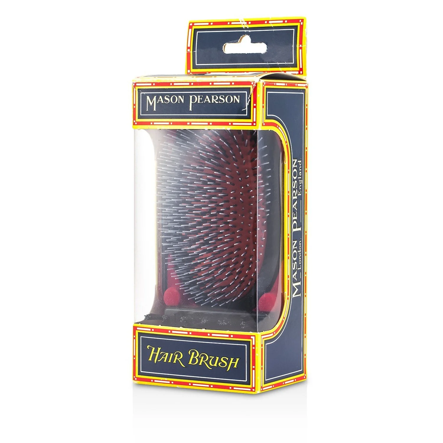 Mason Pearson Boar Bristle & Nylon - Popular Military Bristle & Nylon Large Size Hair Brush (Dark Ruby)  1pc - Olabens