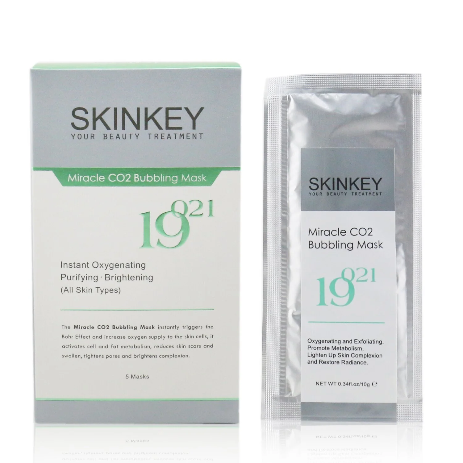 SKINKEY Moisturizing Series Miracle CO2 Bubbling Mask (All Skin Types) - Instant Oxygenating Purifying & Brightening  5pcs - Olabens