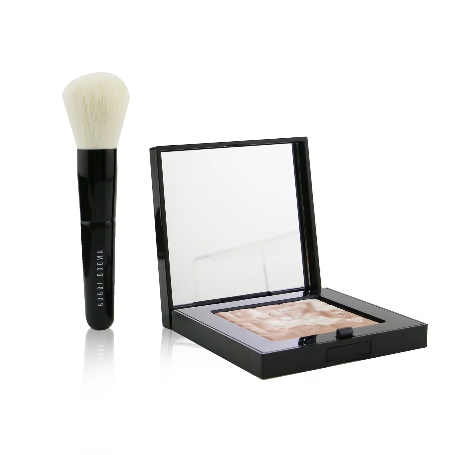 Bobbi Brown Highlighting Powder Set (1x Highlighting Powder + 1x Mini Face Brush) - #Pink Glow  2pcs - Olabens