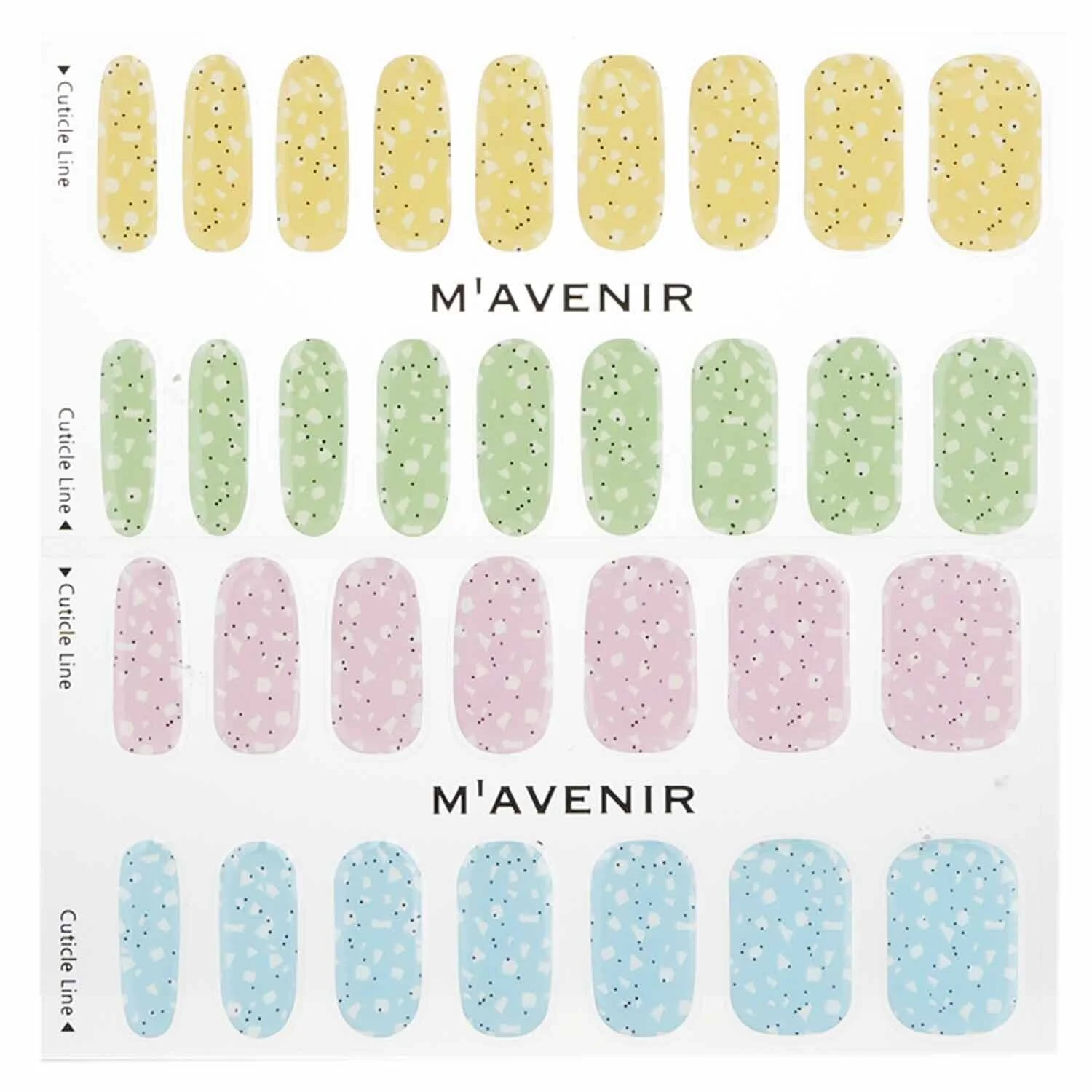 Mavenir Nail Sticker (Assorted Colour) - # Pastel Cereal Nail  32pcs - Olabens