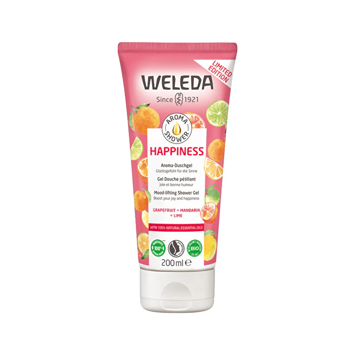 Weleda Organic Aroma Shower Gel Happiness (Grapefruit + Mandarin + Lime) 200ml - Olabens