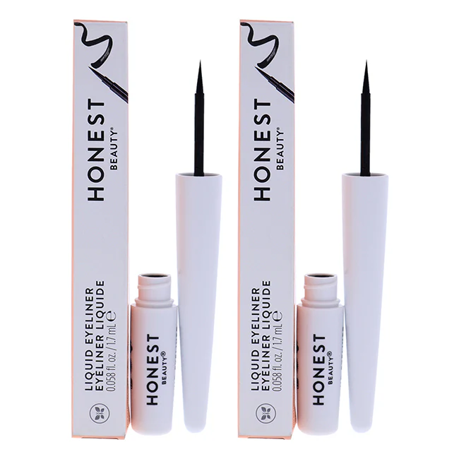 Honest Liquid Eyeliner - Black by Honest for Women - 1.7 ml Eyeliner - Pack of 2 - Olabens