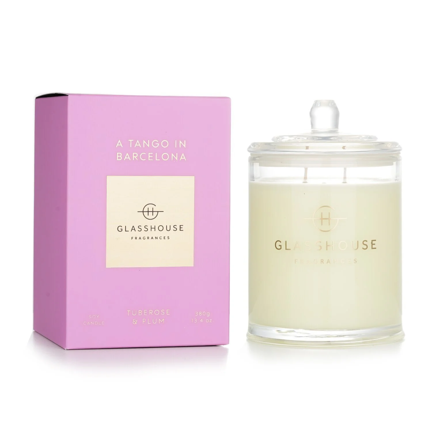 Glasshouse Triple Scented Soy Candle - A Tango In Barcelona (Tuberose & Plum) (unboxed)  380g/13.4oz - Olabens