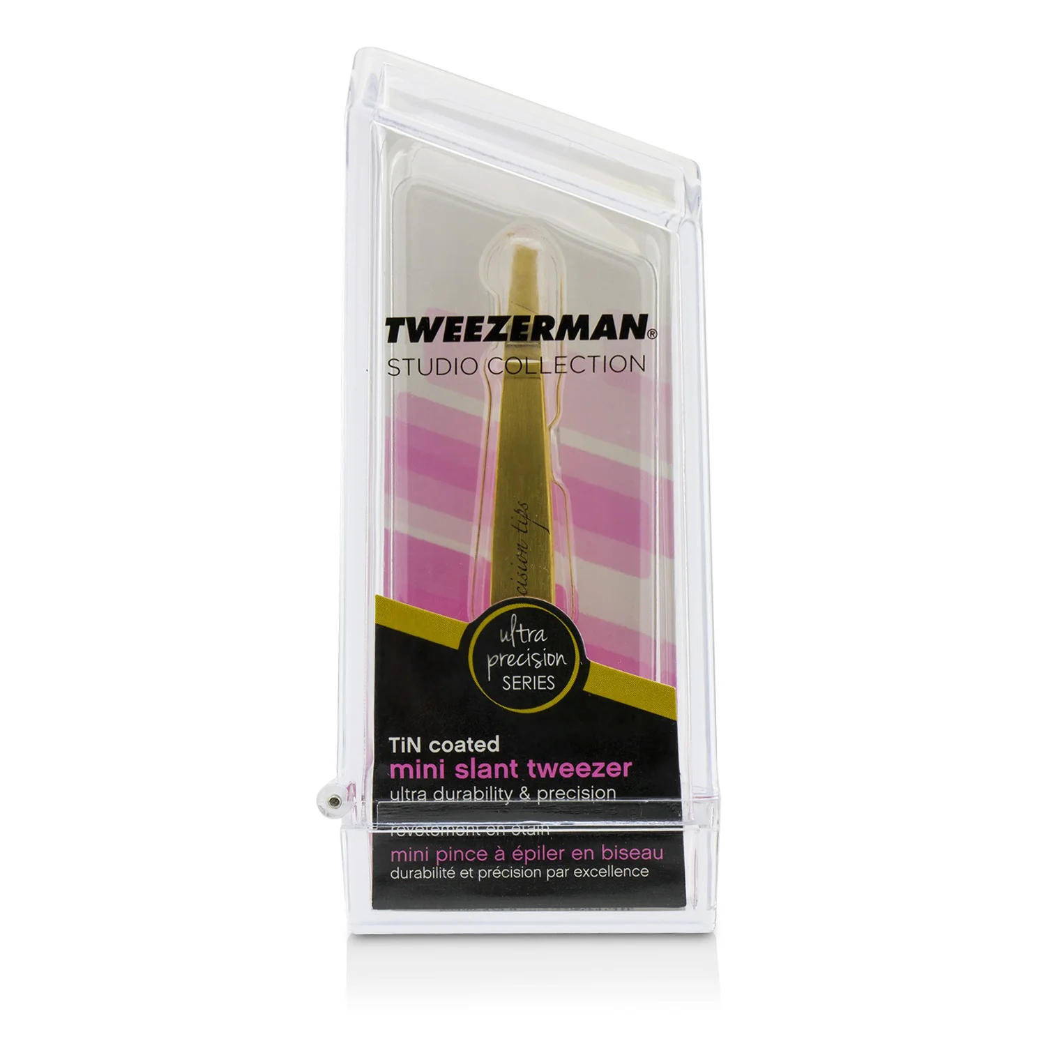 Tweezerman Mini Slant Tweezer Ultra Precision (Tin Coated) (Studio Collection) - Olabens