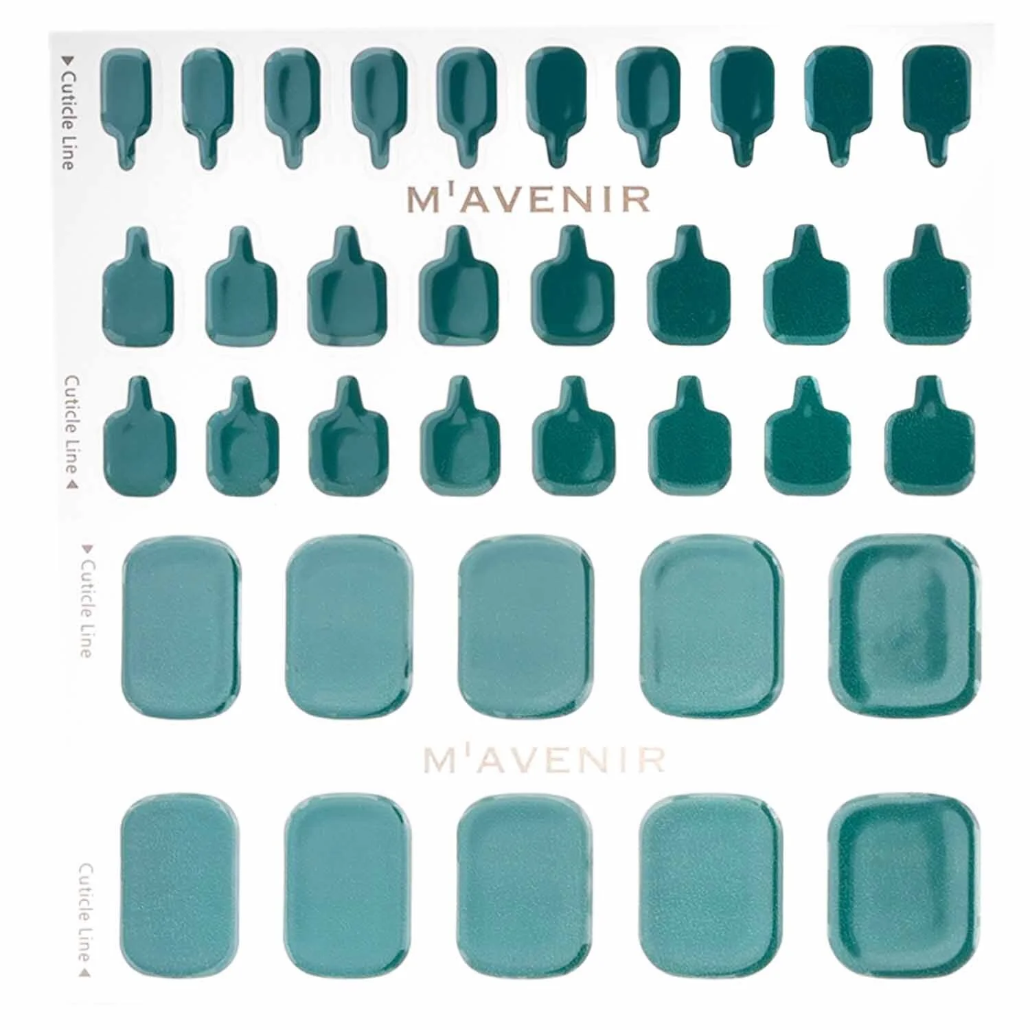 Mavenir Nail Sticker (Green) - # Vintage Mint Pedi  36pcs - Olabens