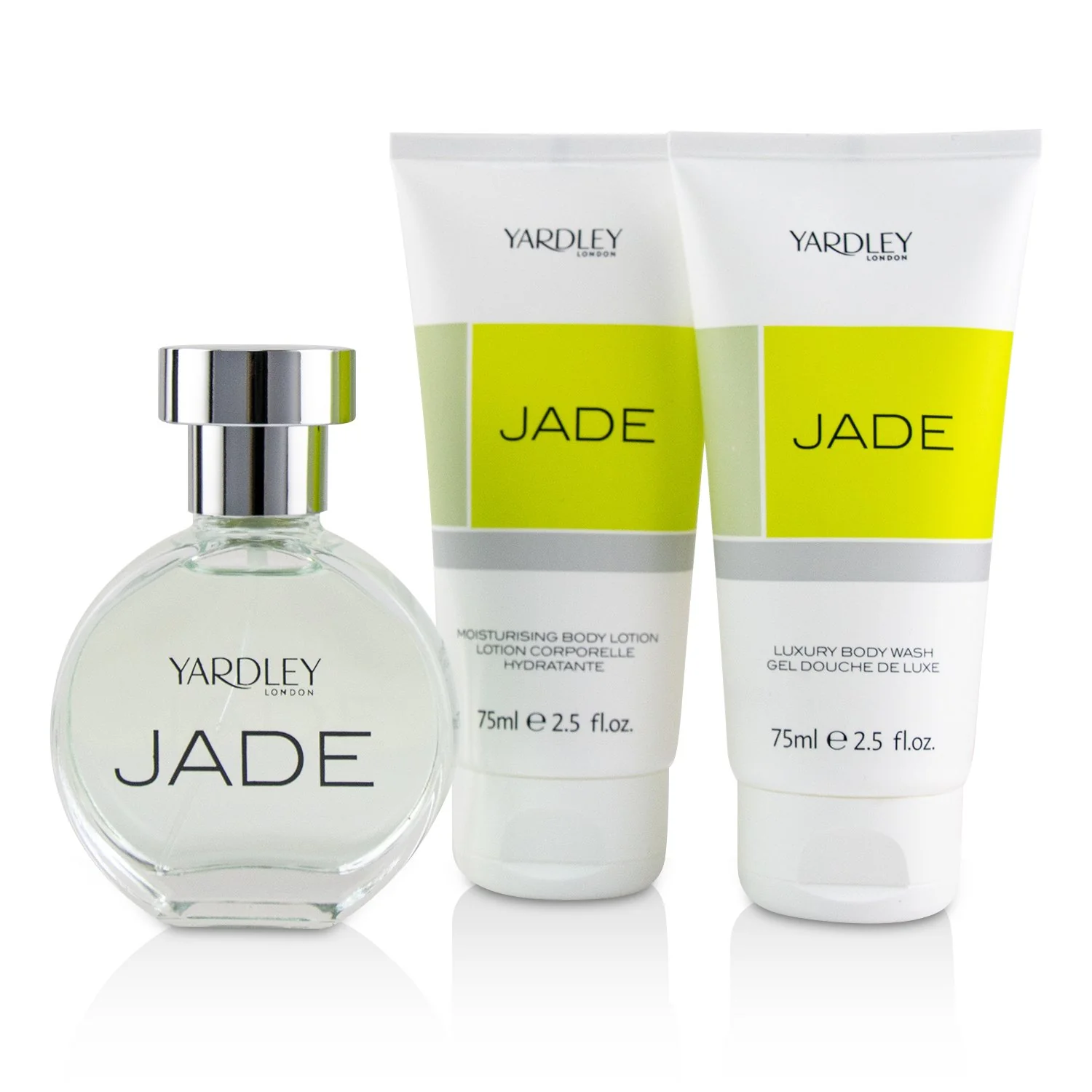Yardley London Jade Coffret: Eau De Toilette Spray 50ml/1.7oz + Luxury Body Wash 75ml/2.5oz + Moisturising Body Lotion 75ml/2.5oz  3pcs - Olabens