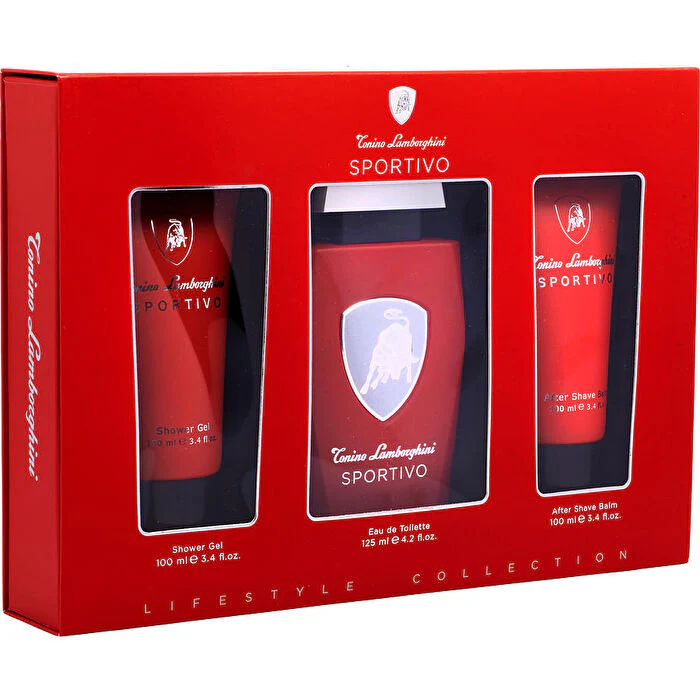 Tonino Lamborghini Lamborghini Sportivo Gift Set - Eau De Toilette Spray + Shower Gel + After Shave Balm 3.4 oz - Olabens