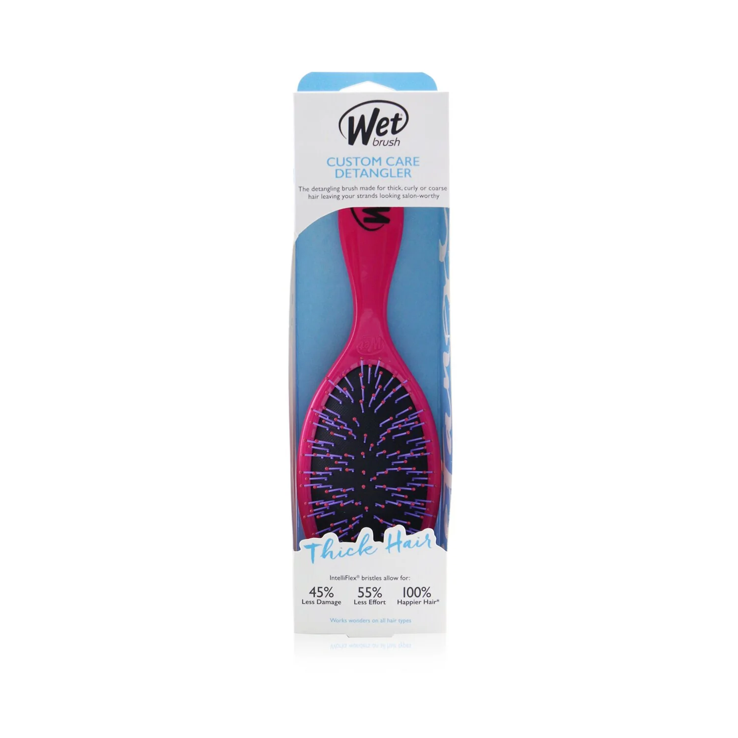 Wet Brush Custom Care Detangler Thick Hair Brush - # Pink  1pc - Olabens