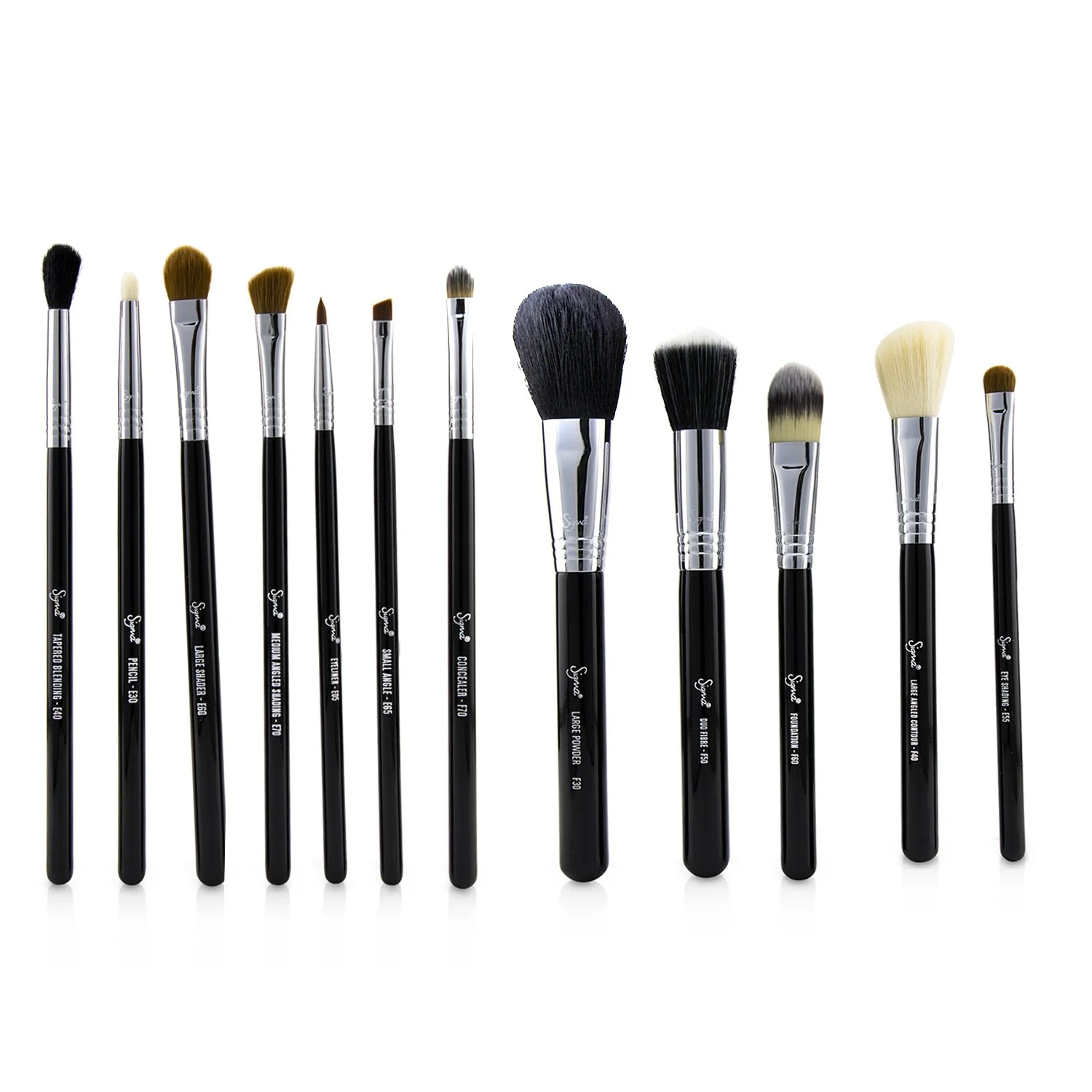 Sigma Beauty Essential Kit Professional Brush Collection - # Black  12pcs - Olabens