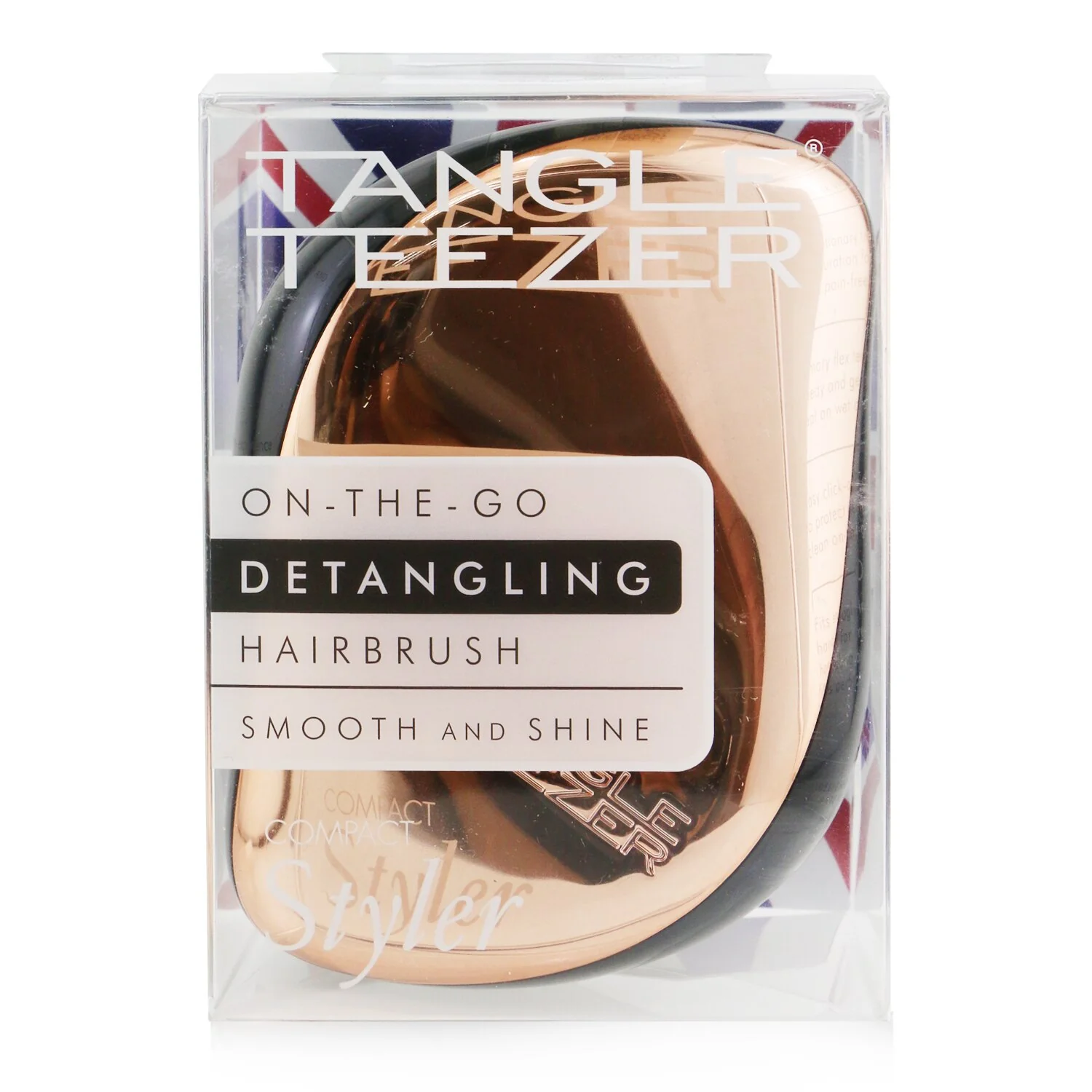 Tangle Teezer Compact Styler On-The-Go Detangling Hair Brush - # Rose Gold Black  1pc - Olabens