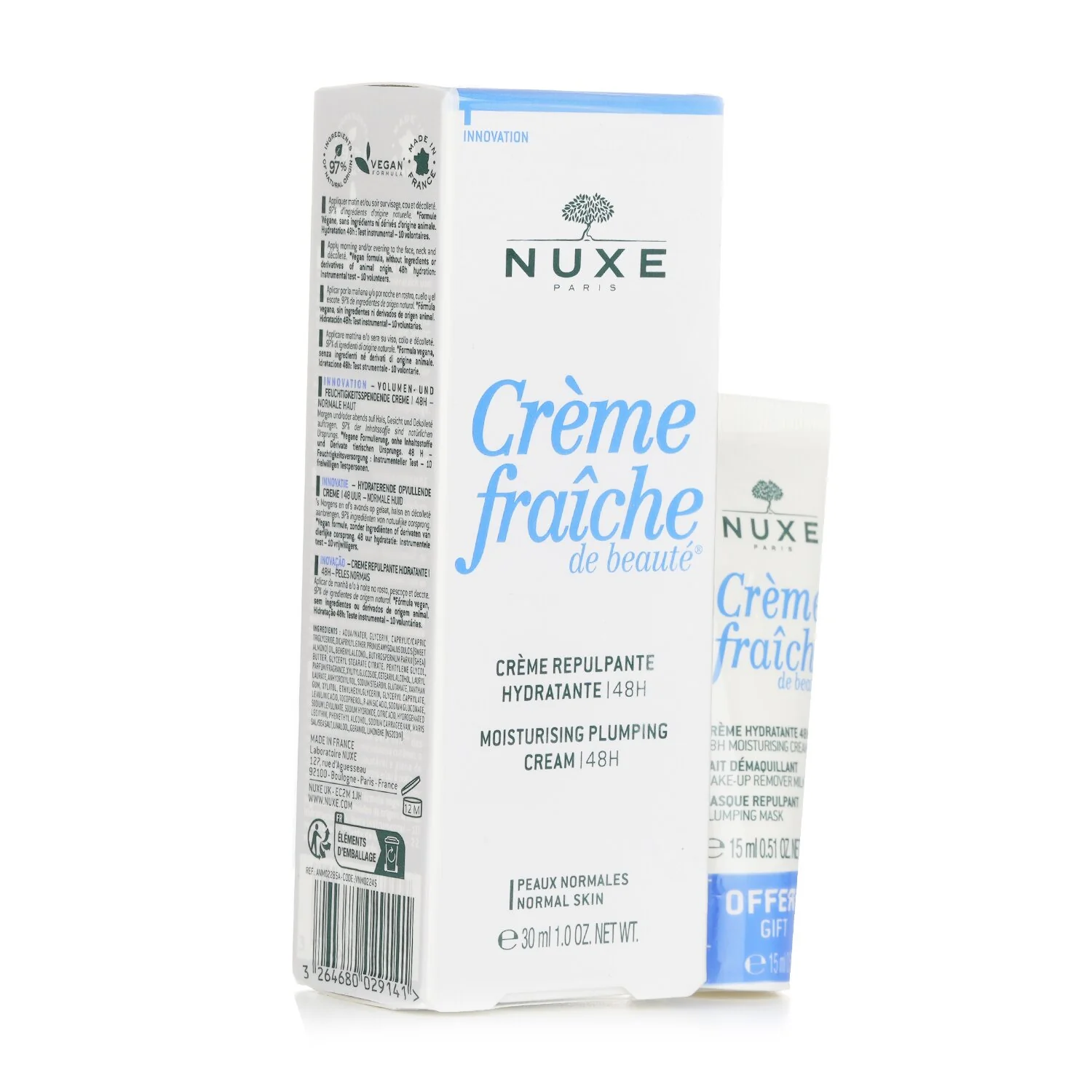 Nuxe Creme Fraiche De Beaute 48HR Moisturising Plumping Cream Gift Set (For Normal Skin)  30ml+15ml - Olabens