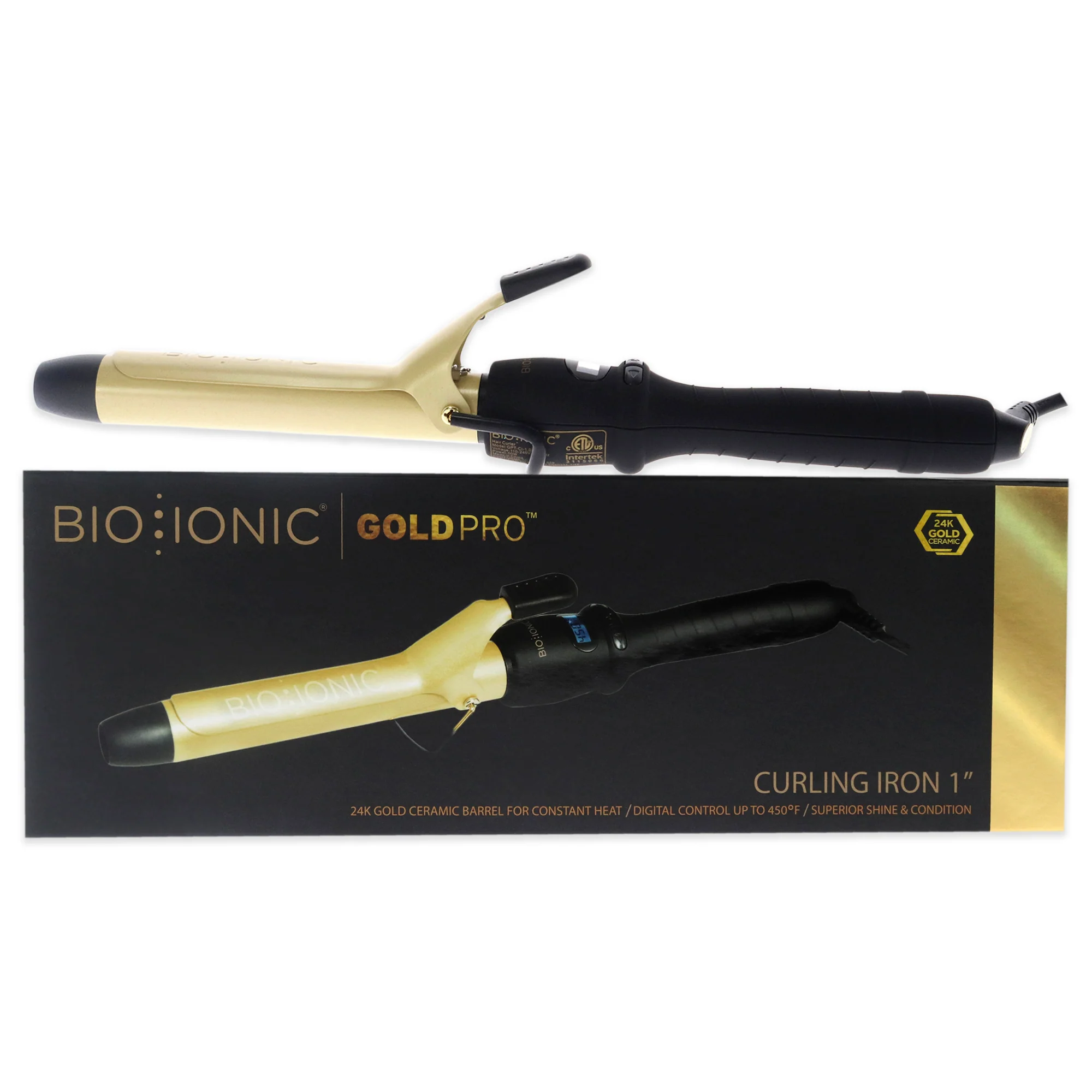 Gold Pro Curling Iron by Bio Ionic for Women - 1 Inch Curling Iron - Olabens